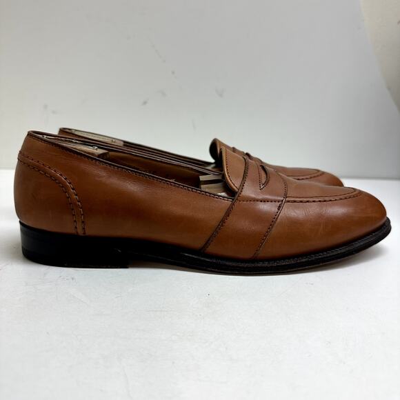 VERY GOOD Alden 685 Full Strap Slip-On Penny Loafer (Burnished Tan Calf) 9.5 A/C - Picture 3 of 13